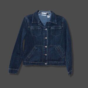 VILLAGER By Liz CLaiborne Women's Sz 10 STRETCH Denim Jean Jacket Nice!
